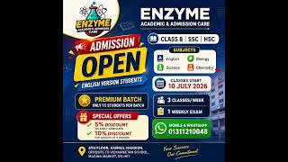 Admission open For #english_version students | Enzyme | Class-8 | SSC | HSC