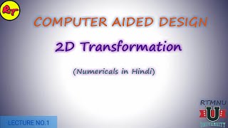 2D Transformation Numerical No.1 (translation,rotation,scaling) | Computer Aided Design | CAD |