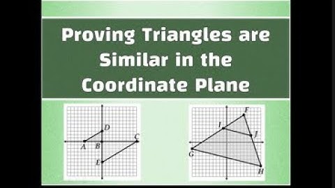 Proving Triangles Are Similar in the Coordinate Plane