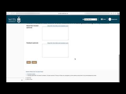Sakai Training - 8 Adding pools and parts to your tests and assignments