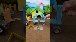 😱 Real Working Mini Tractor Making Cement Pillar | Amazing DIY Construction Machine 🚜 #shorts
