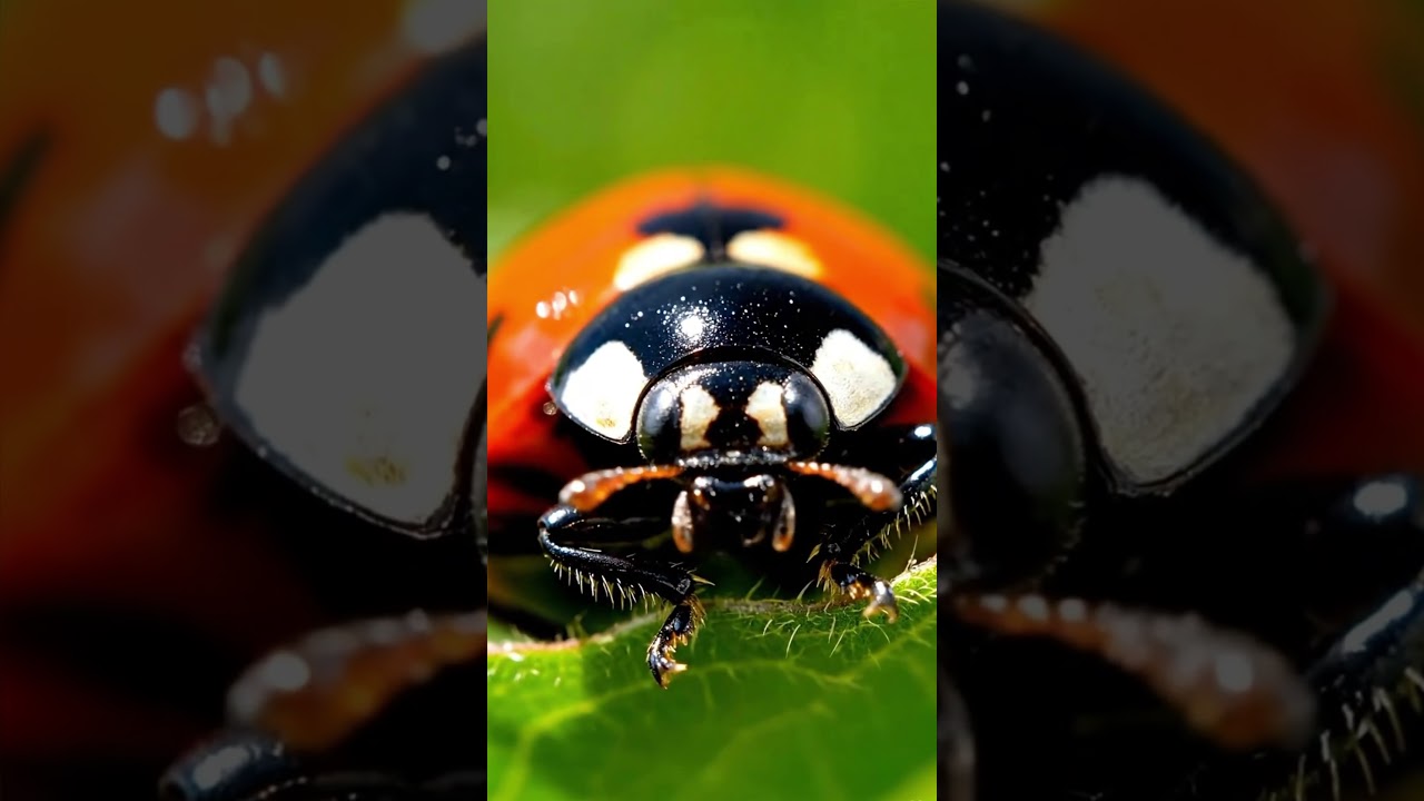 Ladybug on a Leaf: Cute Macro Nature Zoom 🐞