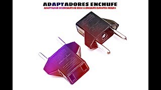 Adaptador de Enchufe de EEUU a Enchufe Europeo Negro distribuido por CABLEPELADO ®