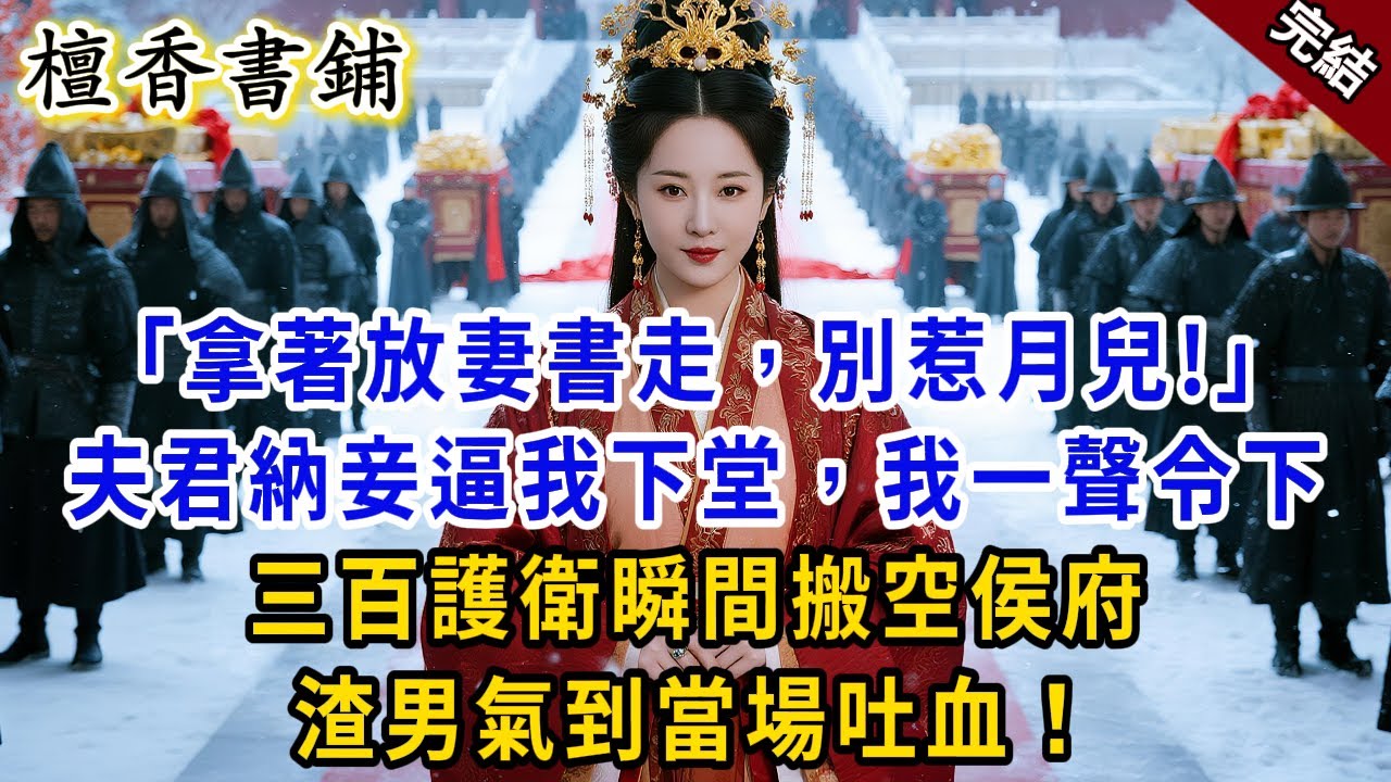 【完結打臉爽文】“拿著放妻書走，別惹月兒不快！”夫君納妾逼我下堂，我一聲令下：三百護衛瞬間搬空侯府！渣男氣到當場吐血！#小説 #原創 #古風 #古言 #爽文 #大女主 #逆襲 #反轉 #追妻火葬場