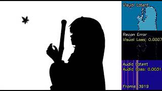 Bad Apple!! but it's learned by a Vector Quantized Variational Autoencoder for reconstruction.