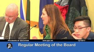 Regular Meeting of the Board of Education - December 19, 2017