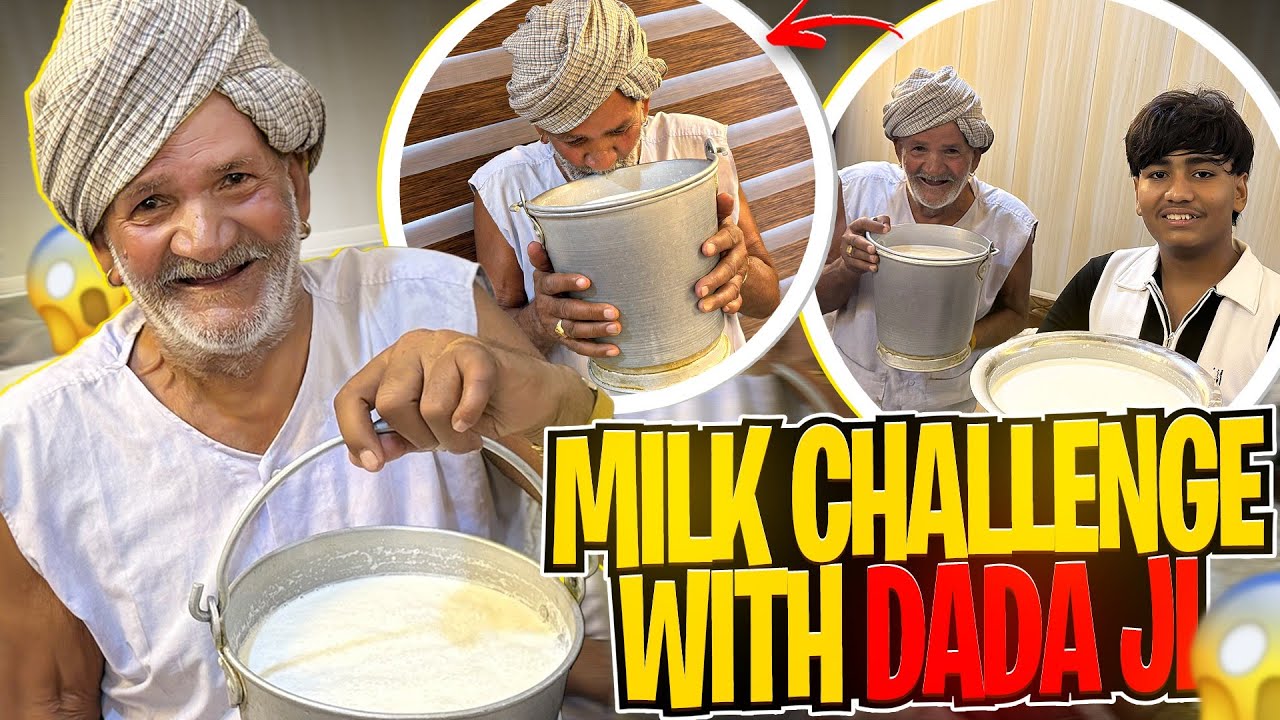 Milk 🥛 Challenge With My 80 Year Old Dada Ji 😲