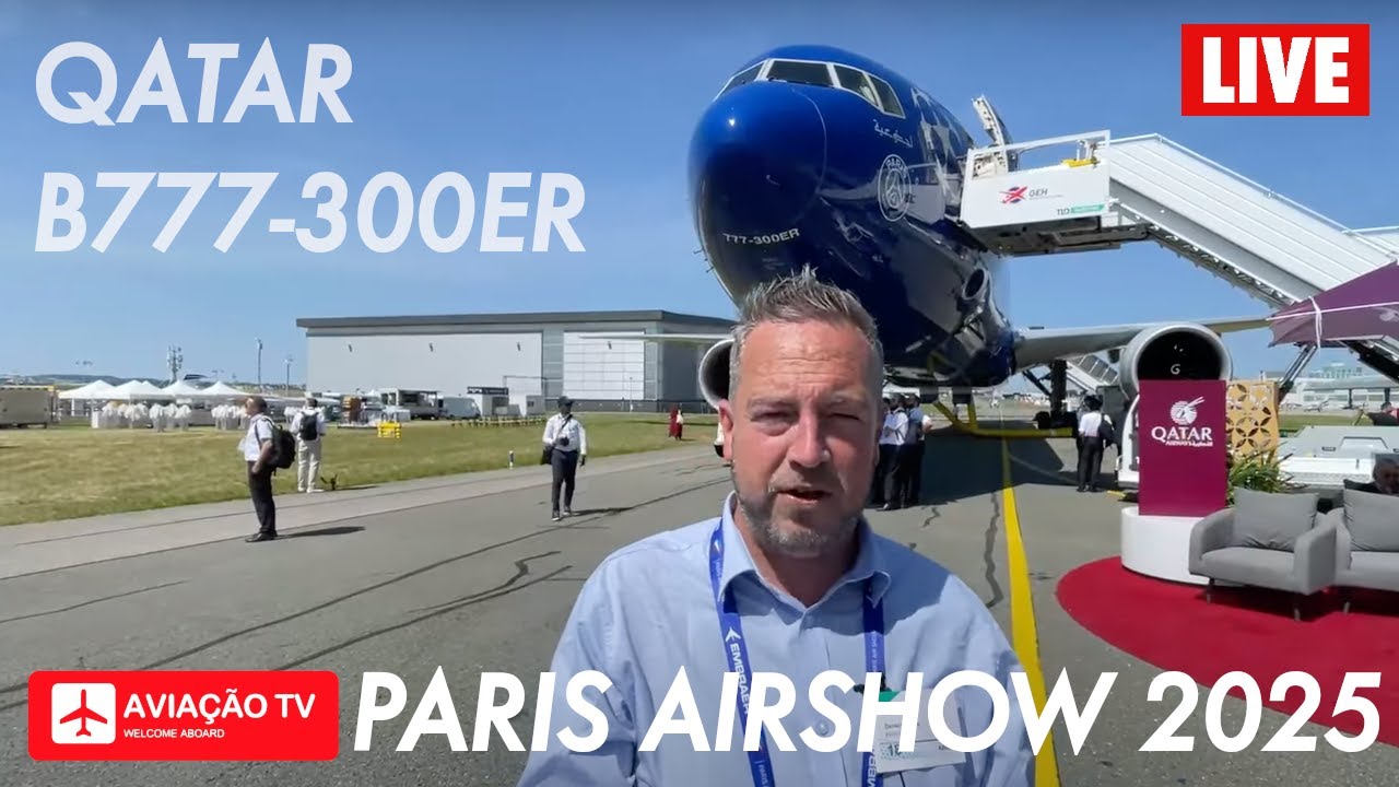 航空機・ヘリコプター QatarBoeing777-300E Champions League EPIC QATAR BOEING 777 UEFA CHAMPIONS LEAGUE AIRSIDE ARRIVAL AT LAX