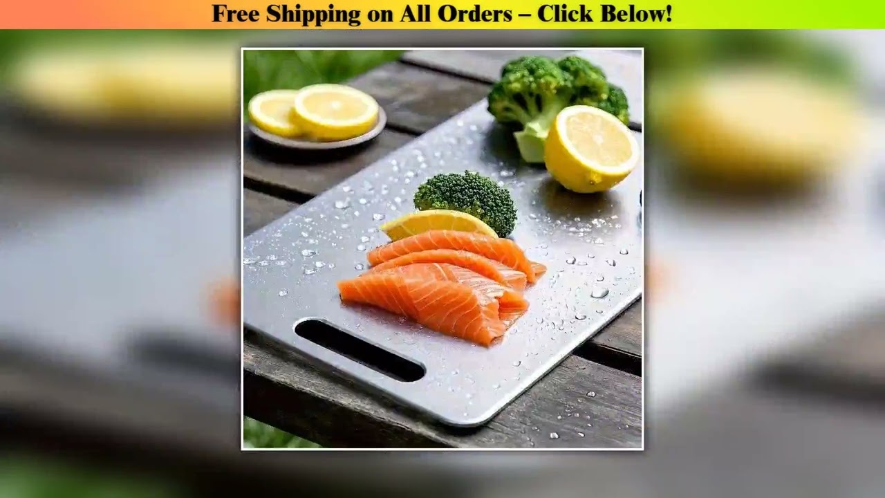 3pcs Premium Stainless Steel Double Sided Cutting Board Set Dual Use for Vegetables Meat Durable
