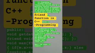 friend function in C++ -Programming