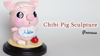 Chibi Pig Polymer Clay Sculpture DIY