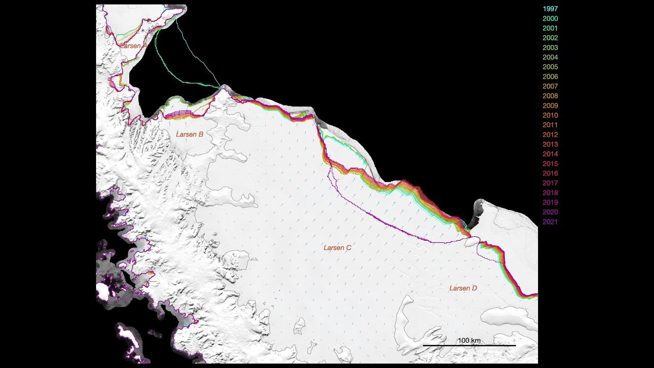 Antarctic Ice Shelf Calving, 19972021 YouTube