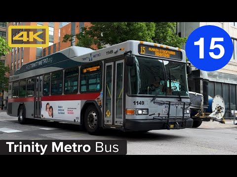 Fort Worth Trinity Metro Bus 15, Fort Worth Stockyards, Gillig bus, 4K