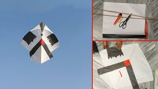 How to make Pipacombate kite - 2 tawa kite making and flying tutorial - kite flying video - diy kite screenshot 3