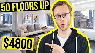 INSIDE a $4800 JawDropping NYC Luxury Apartment | 50 Floors Up