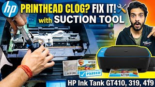 Hp inktank printers printing problem Printhead repair/cleaning with Suction tool HP gt410,319,419