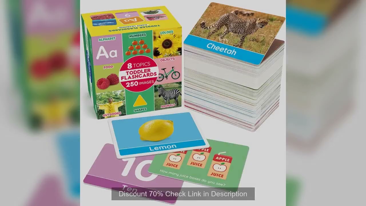 Flash Cards for Toddlers, Double-Sided Educational Flashcards, Alphabet Number, Preschool Learning A