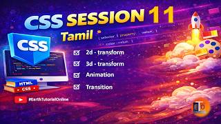 CSS Session 11 Tamil |  2D &amp; 3D Transform | Animation | Transition | Visiting Card Creation 3D