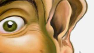 Rekhart Drawing Mr Bean Caricature With Photoshop
