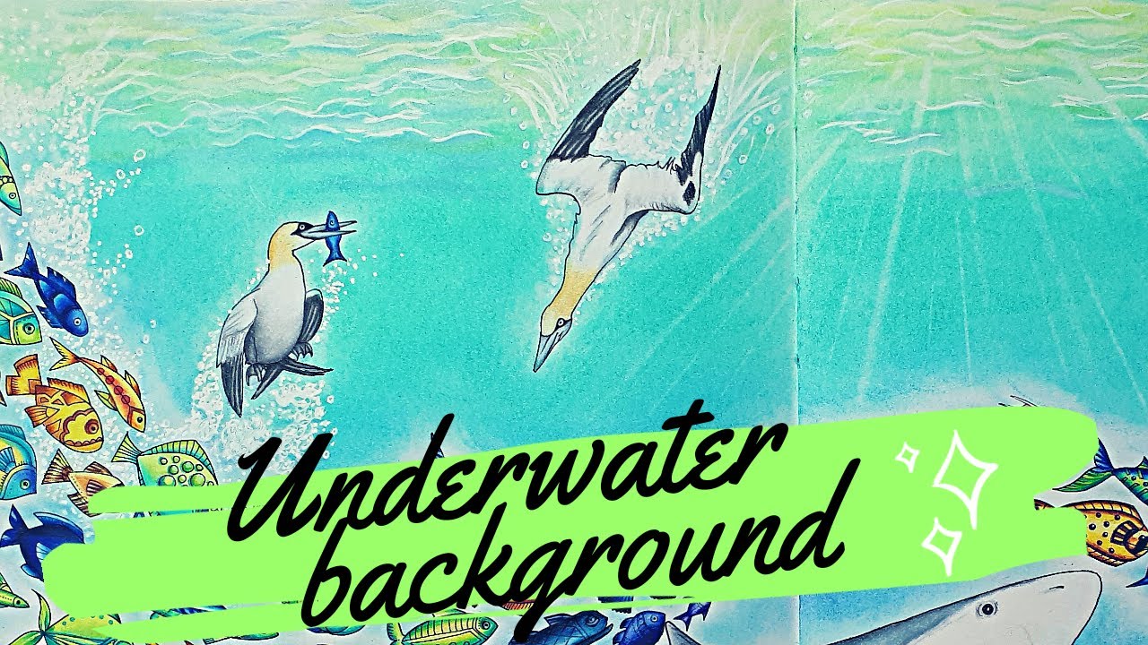 Underwater background with soft pastels 💦 - Lost Ocean - Johanna Basford