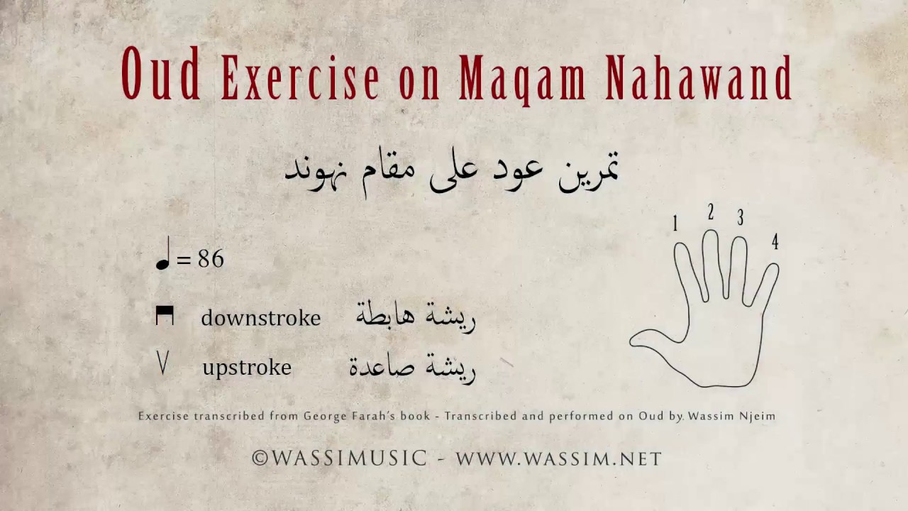 Oud exercise on Maqam Nahawand - تمرين عود على مقام نهوند - Leçon de Oud sur makam