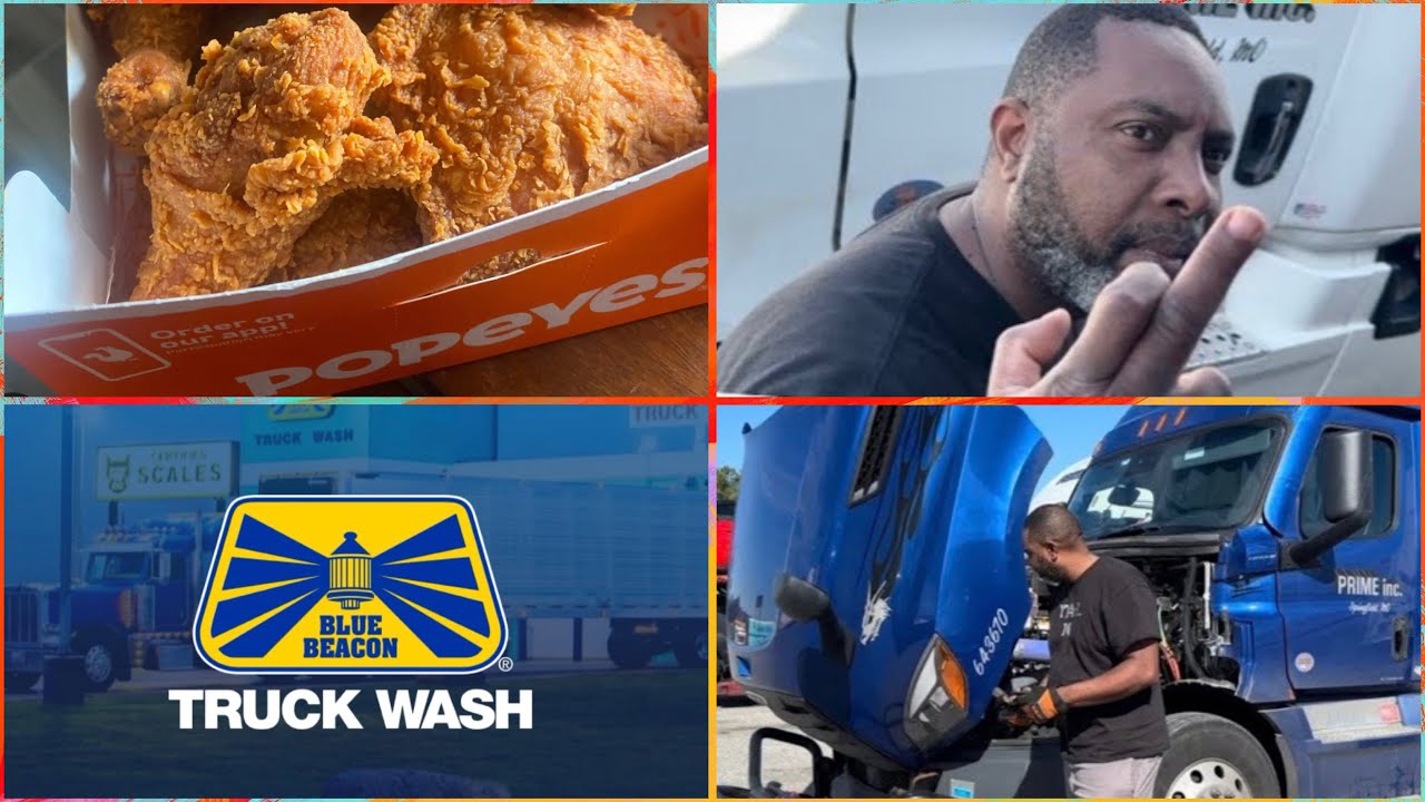 Trailer Wash & TA Truck Stop 🚛 | Wig Refresh, Popeyes, Trailer Danger ⚠️ & Spilled Milk 😭