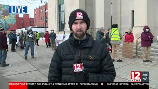 Protest in Binghamton, NY over the pardons of Jan. 6 rioters