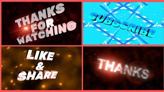 TOP 5 3D THANKS FOR WATCHING TEMPLATE OUTRO 2022 || NOCOPYRIGHT || NO TEXT