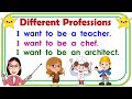 Different professions  i want to be sentences  practice reading  teacher ayas reading lesson