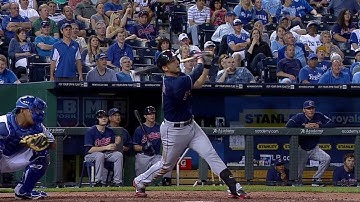 CLE@KC: Raburn leads off eighth with his second homer