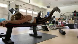 Bent knee to spread eagle reverse hyper with ankle weights