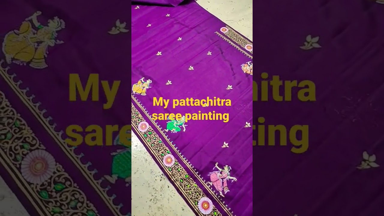 my new pattachitra saree painting
