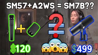 슈어 Sm57A2Ws 필터 Vs Sm7B 12만원 Vs 50만원 Sm57에 A2Ws필터를 끼면 5배 가격에 마이크 Sm7B와 맞먹는다? 마이크 비교 영상