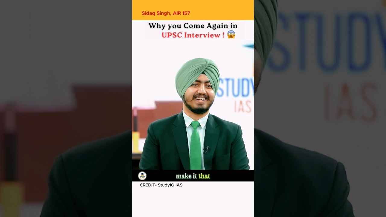 Why you Come Again here ?😅🤐 IAS Sidaq Singh | UPSC 2024 Interview by StudyIQ IAS