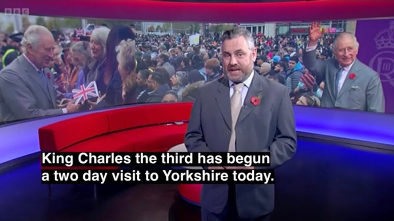 King Charles III visits Bradford and York BBC News Look North 2022. 11 ...