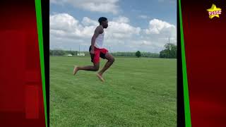 Watch gymnast Kaleb Cave stick his first ever standing double backflip in super slow motion