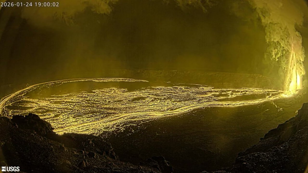KWcam 2026 01 24 Timelapse Kīlauea volcano, Hawaii south Halemaʻumaʻu crater @usgs