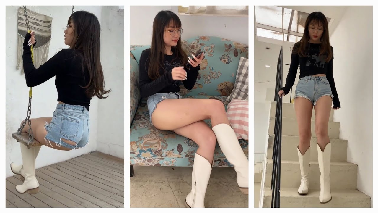 Lovely female model 💓 tight denim shorts p2 😍 #hhchannel #hhkhoedang #hhmodels