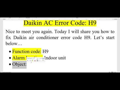 How to solve daikin air conditioner error code h9?