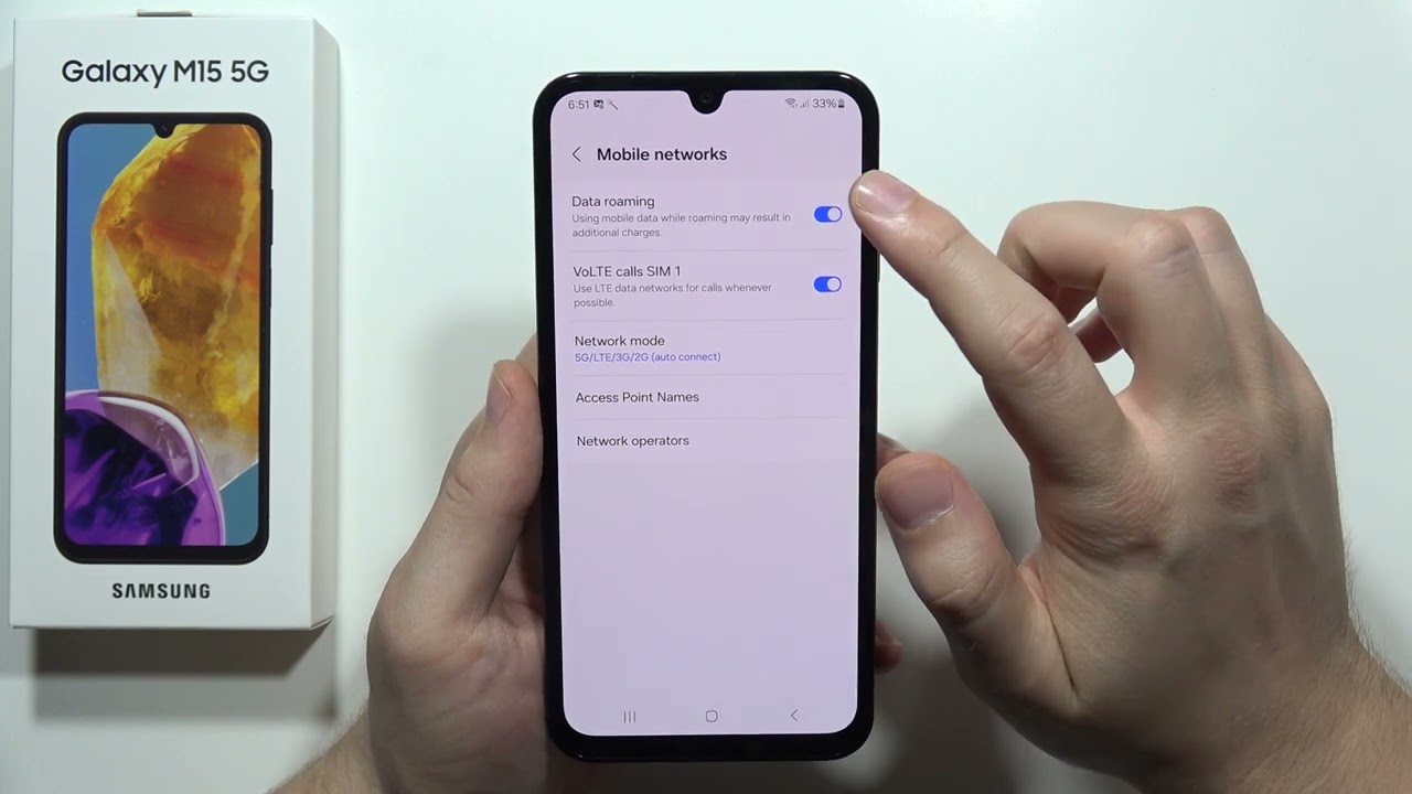 How to Turn ON/OFF Mobile Data Roaming on SAMSUNG Galaxy M15 5G?