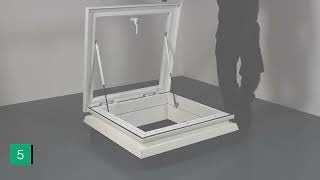 Installation of Mardome Trade Access Hatch Dome on builder’s upstand