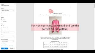 Printer settings for pdf sewing patterns