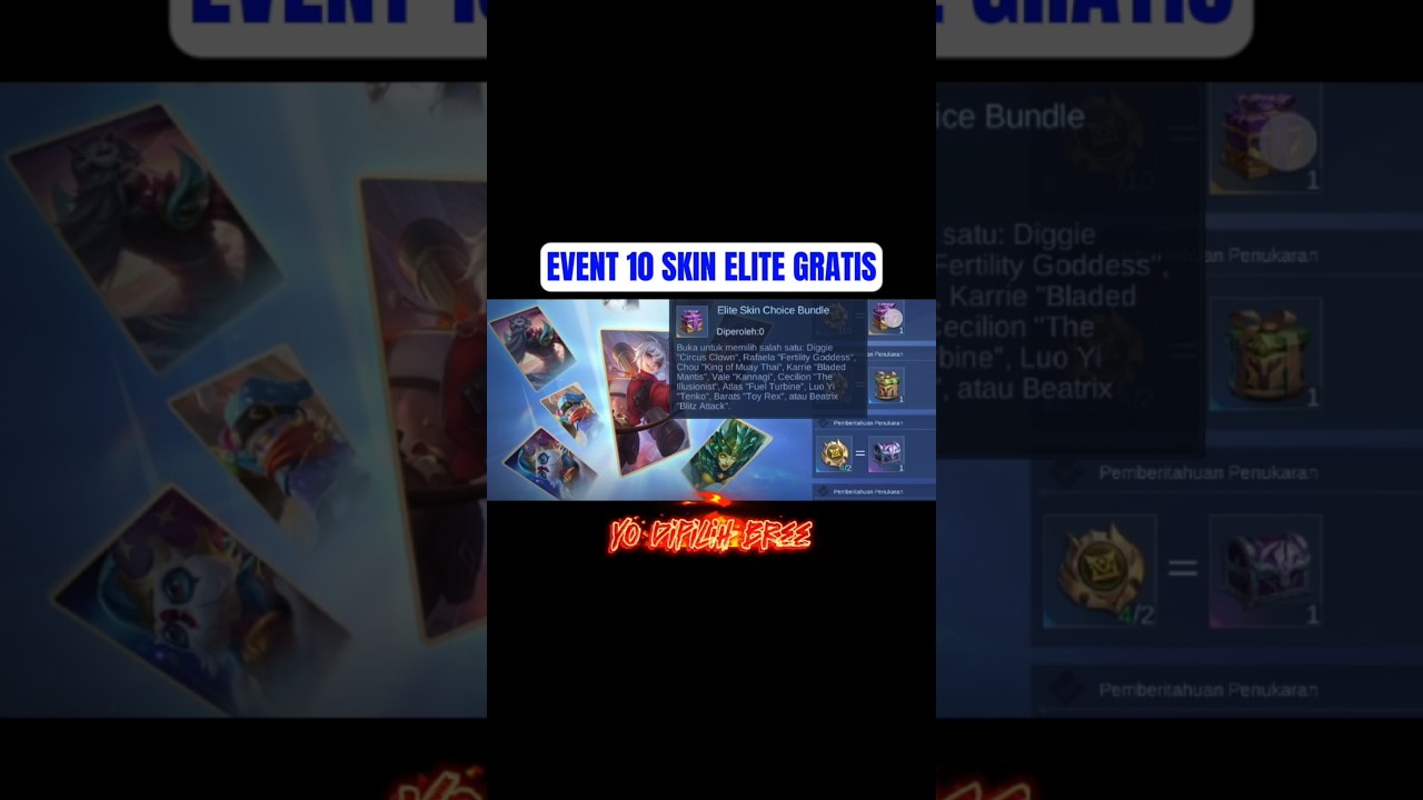 Event 10 Skin Elite Gratis, login sekarang 