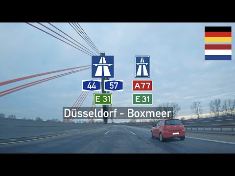Driving in Germany and the Netherlands: Autobahn A44, A57 & A77 E31 from Düsseldorf to Boxmeer