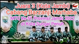 Juara 3 Barzanji Marhaba Putra (Kota Jambi) MTQ Provinsi Jambi Ke-51 Tahun 2022 di Kota Sungai Penuh