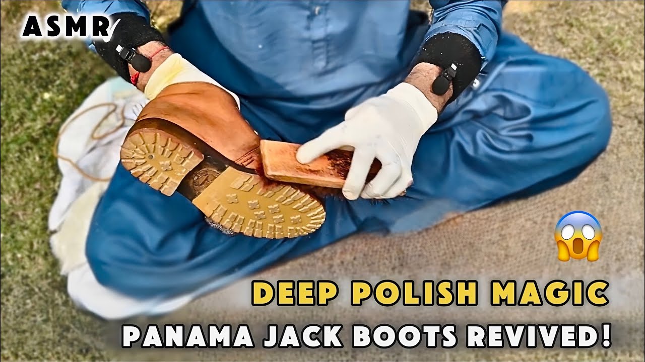 ASMR || Watch Panama Jack Boots Transform 🔥 | Incredible Deep Polish & Restoration 😍 |