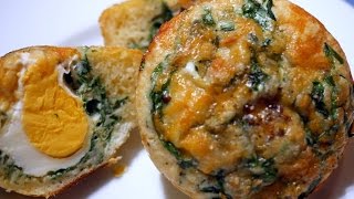 Simple Spinach and egg breakfast bread