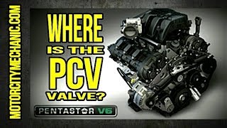 Where is the PCV valve on a Chrysler 3.2 and 3.6 engine?