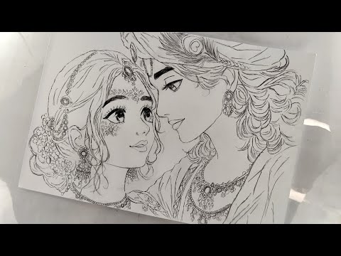How to Draw Radha Krishna Step by Step | Pencil Sketch Tutorial #radhakrishna