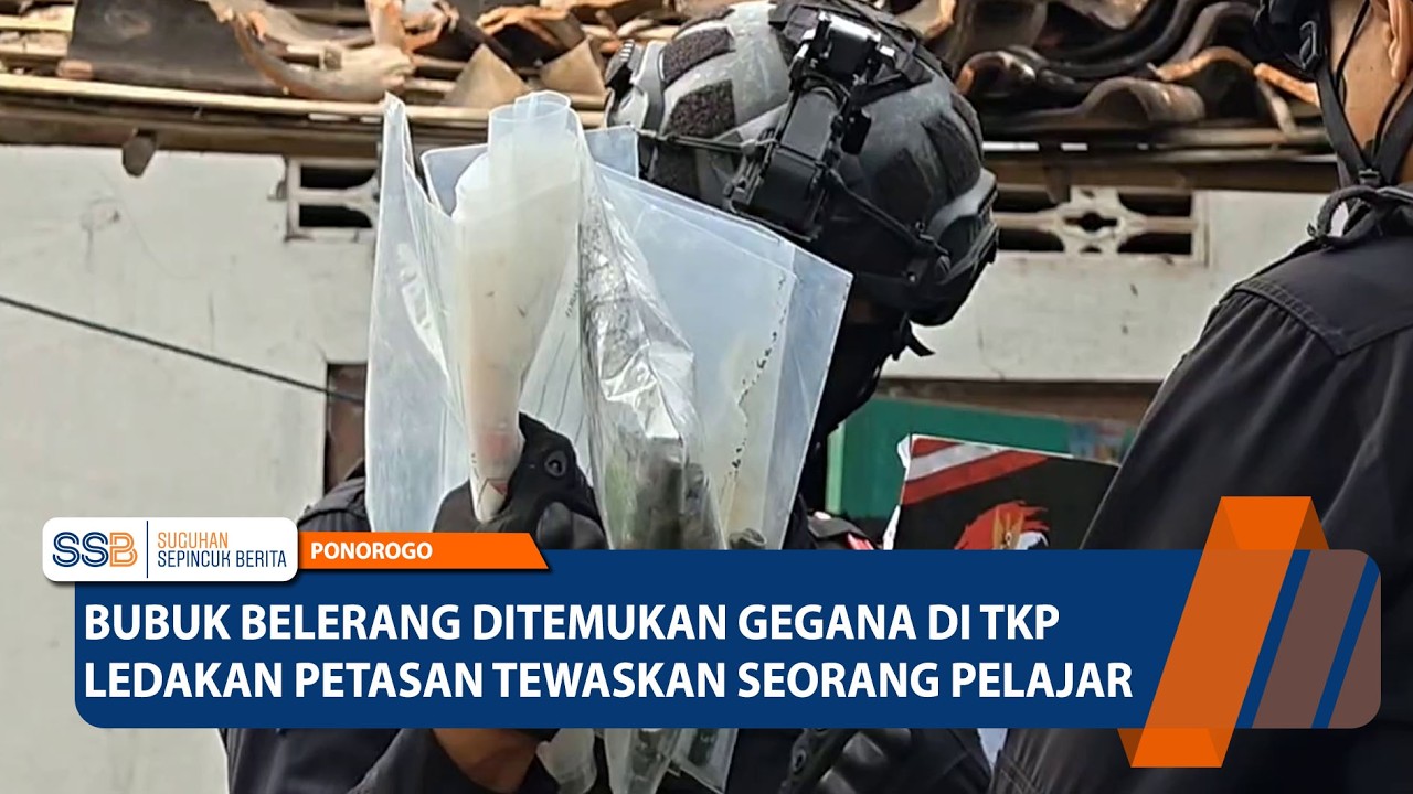 PONOROGO - Bubuk Belerang Ditemukan Gegana di TKP Ledakan Petasan Tewaskan Seorang Pelajar